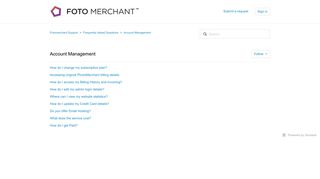 Account Management – Fotomerchant Support