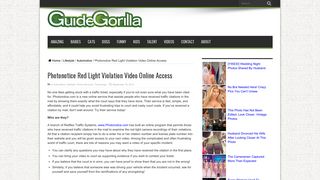 Photonotice Red Light Violation Video Online Access – Guide Gorilla ...