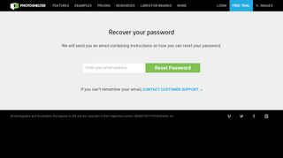 Recover your password | PhotoShelter