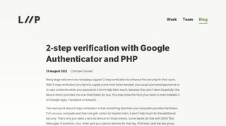 2-step verification with Google Authenticator and PHP · Blog · Liip
