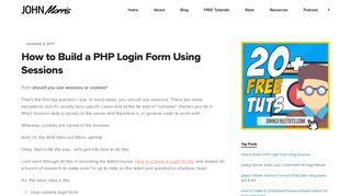 How to Build a PHP Login Form Using Sessions - John Morris