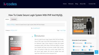 How to Create Secure Login System With PHP And MySQL - Kvcodes