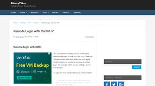 Remote Login with Curl PHP – BinaryTides