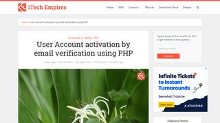 User Account activation by email verification using PHP - iTech Empires