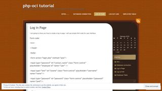 Log in Page | php-oci tutorial