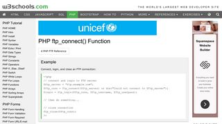 PHP ftp_connect() Function - W3Schools