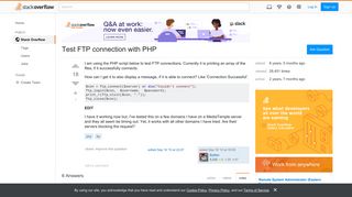 Test FTP connection with PHP - Stack Overflow