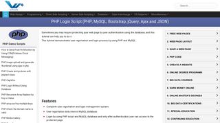 PHP Login Script (PHP, MySQL, Bootstrap, jQuery, Ajax and JSON)