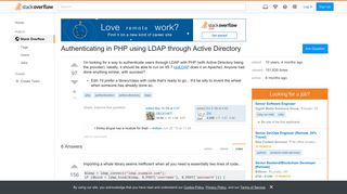 Authenticating in PHP using LDAP through Active Directory - Stack ...