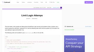 Limit Login Attemps (Example) - Coderwall