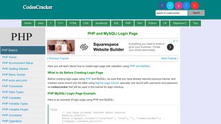 PHP and MySQLi Login Page - Codescracker