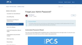 Forget your Admin Password? – Support - PHP Point Of Sale
