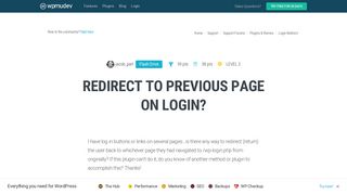 Redirect to previous page on login? - WPMU DEV