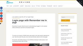 Login page with Remember me in PHP - Makitweb