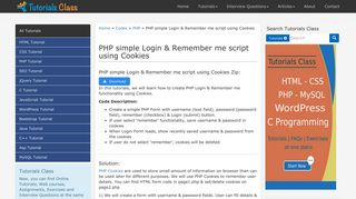 PHP simple Login & Remember me script using Cookies - Tutorials ...