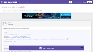 php script to login to a website | DaniWeb