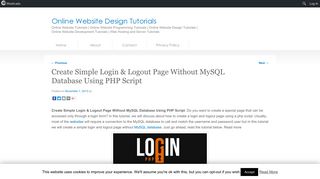 Create Simple Login & Logout Page Without MySQL Database Using ...