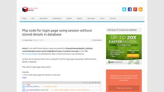 Php code for login page using session without ... - Developer Desks