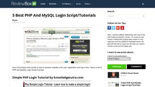 5 Best PHP And MySQL Login Script/Tutorials - Hosting Review Box