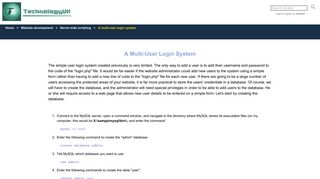 A Multi-User Login System - TechnologyUK