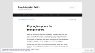 Php login system for multiple users | Data Integrated Entity