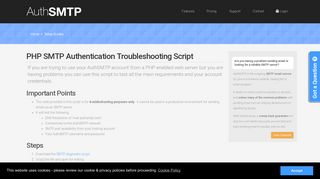 AuthSMTP - PHP SMTP Authentication Troubleshooting Script