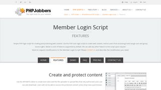 Member Login Script | PHP User Login Script | Features - PHPJabbers