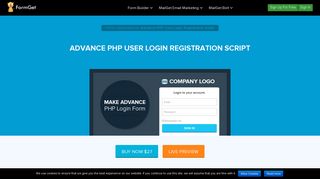 Advance PHP User Login Registration Script | FormGet