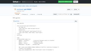 PHP: Login Form · GitHub