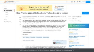 Best Practice Login With Facebook, Twitter, Google or register ...