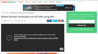 Mobile Number Verification via OTP SMS using PHP - CodexWorld
