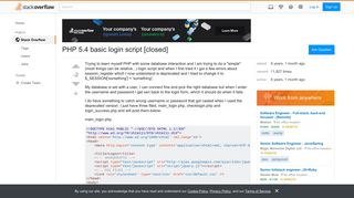 PHP 5.4 basic login script - Stack Overflow