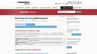 How to Log into Your phpBB Dashboard | InMotion Hosting