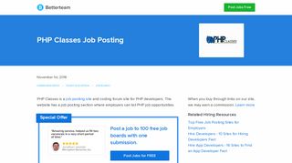 PHP Classes Job Posting - How to Post, Pricing, and FAQs - Betterteam