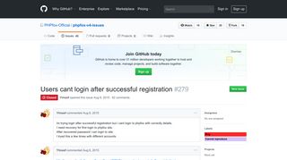Users cant login after successful registration · Issue #279 · PHPfox ...