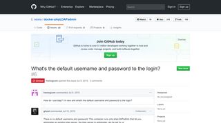 What's the default username and password to the login? · Issue #6 ...