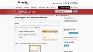 How to log into phpList admin dashboard | InMotion Hosting