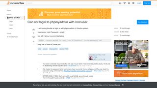 Can not login to phpmyadmin with root user - Stack Overflow