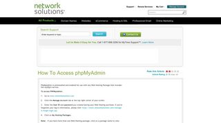 How To Access phpMyAdmin - Network Solutions