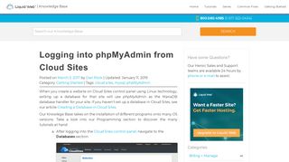 Logging into phpMyAdmin from Cloud Sites | Liquid Web Knowledge ...
