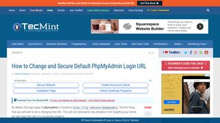 How to Change and Secure Default PhpMyAdmin Login URL - Tecmint