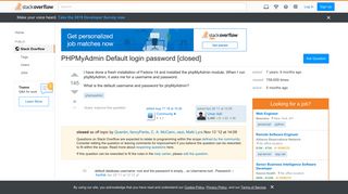 PHPMyAdmin Default login password - Stack Overflow
