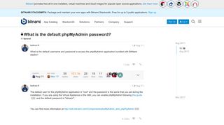 What is the default phpMyAdmin password? - General - Bitnami ...