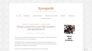 Change password on your SQL database with phpMyAdmin - Synoguide