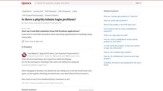 Is there a phpMyAdmin login problem? - Quora