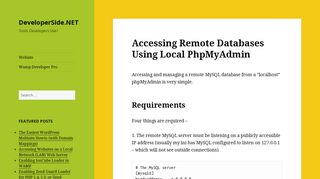 Accessing Remote Databases Using Local PhpMyAdmin ...