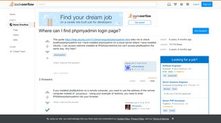 Where can I find phpmyadmin login page? - Stack Overflow