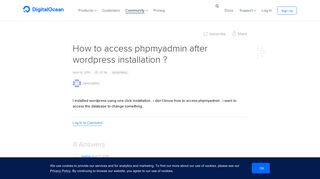 How to access phpmyadmin after wordpress installation ? | DigitalOcean