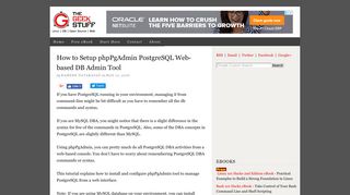 How to Setup phpPgAdmin PostgreSQL Web-based DB Admin Tool