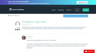 phpPgAdmin Login Failed by Michael C - Linux Academy